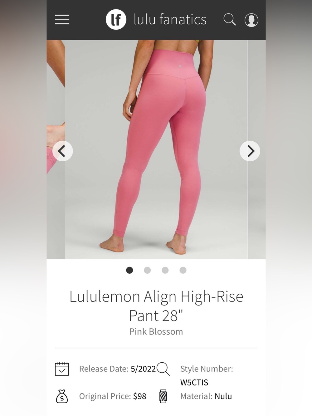 lululemon athletica Align High-Rise Kids Leggings - Pink Blossom